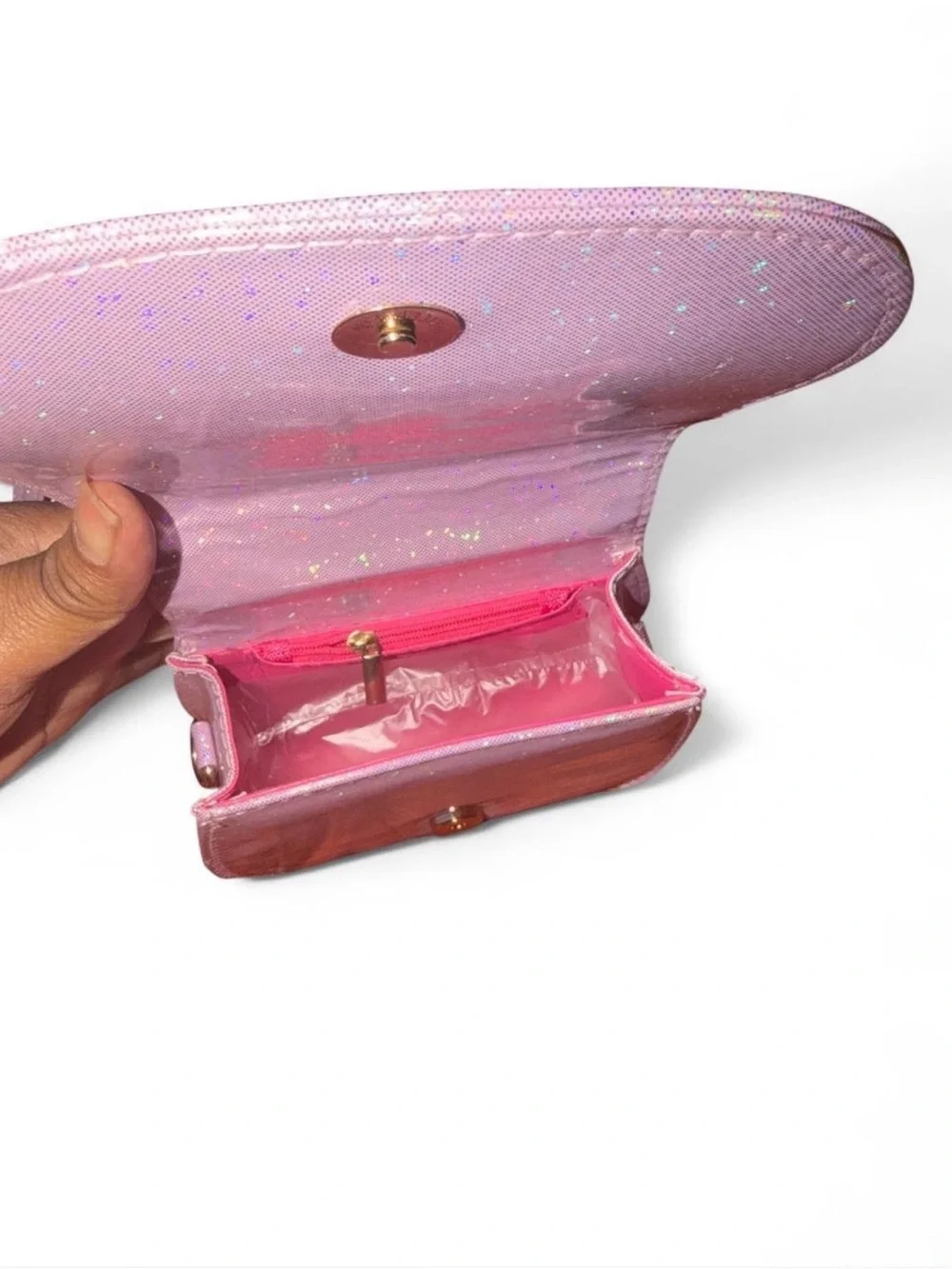 Hello Kitty Shimmer Pink Kids Handbag with Pearl Handle